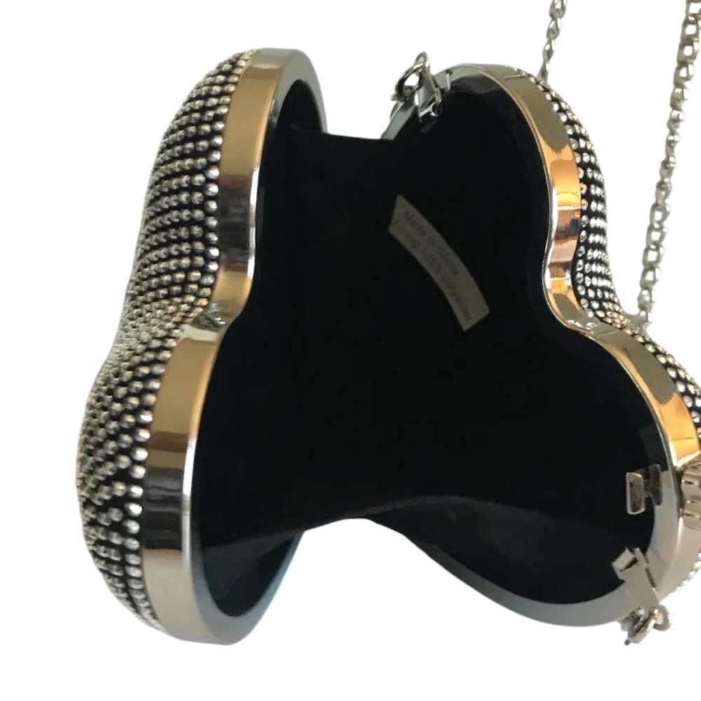 Badgley Mischka Heart Shape Rhinestone Clutch View 3